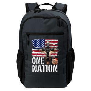 Distressed Christian One Nation Crown Of Thorns Patriotic Daily Commute Backpack