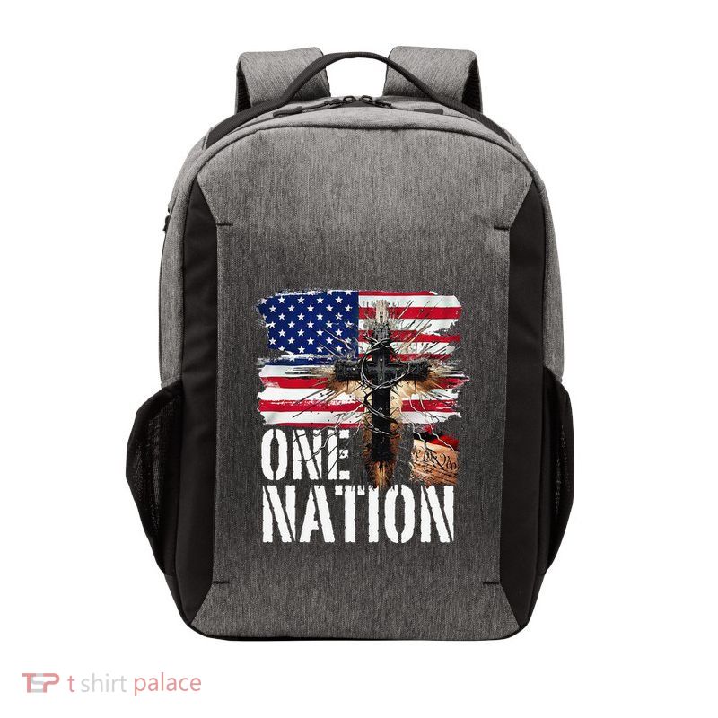 Distressed Christian One Nation Crown Of Thorns Patriotic Vector Backpack
