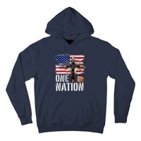 Distressed Christian One Nation Crown Of Thorns Patriotic Hoodie