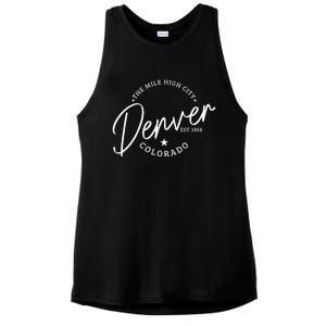 Denver Colorado Pride Mile High City Est. 1858 Denver Ladies PosiCharge Tri-Blend Wicking Tank