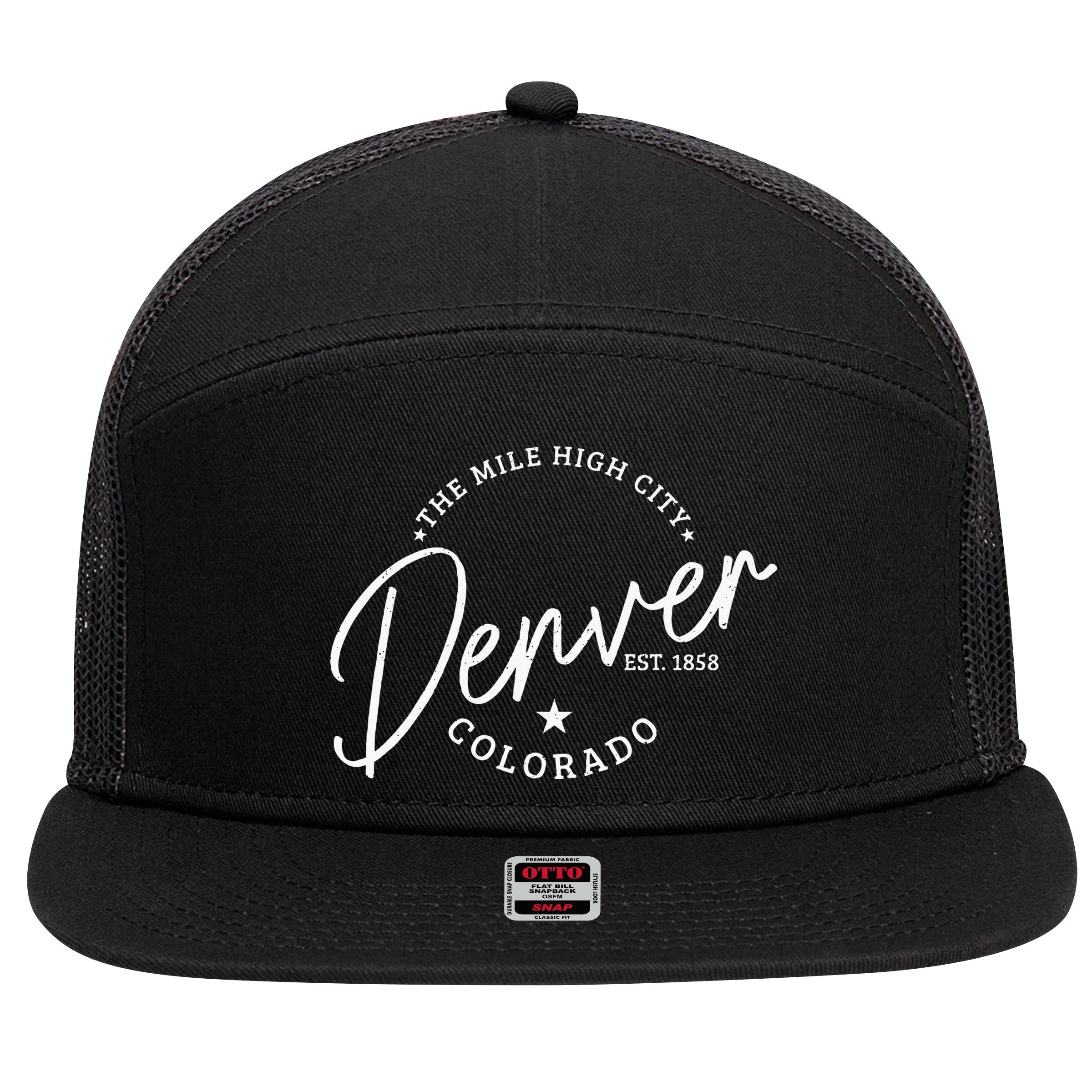 Denver Colorado Pride Mile High City Est. 1858 Denver 7 Panel Mesh Trucker Snapback Hat