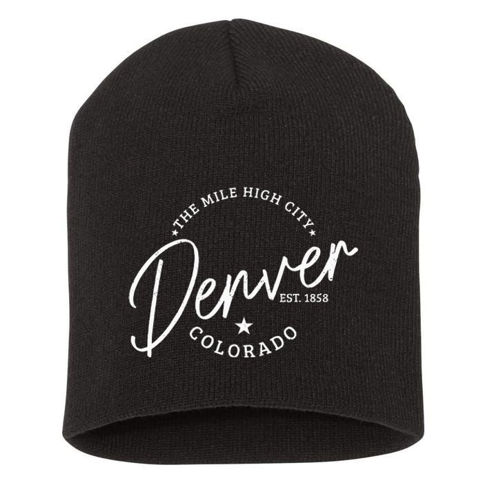 Denver Colorado Pride Mile High City Est. 1858 Denver Short Acrylic Beanie