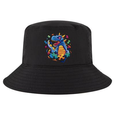 Dinosaur Colorful Puzzle Pieces Cool Comfort Performance Bucket Hat