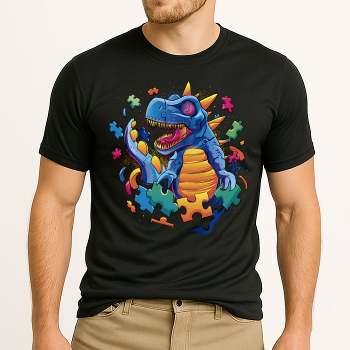 Dinosaur Colorful Puzzle Pieces Performance Shirt