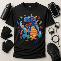 Dinosaur Colorful Puzzle Pieces Performance Shirt