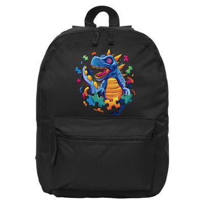 Dinosaur Colorful Puzzle Pieces 16 in Basic Backpack