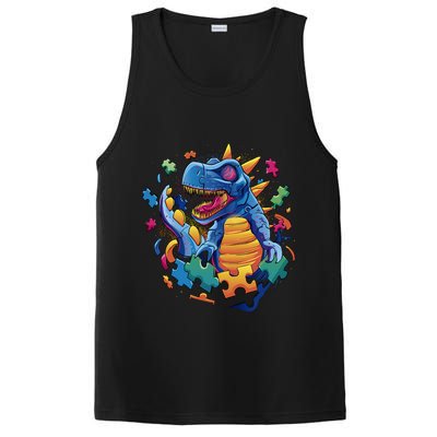 Dinosaur Colorful Puzzle Pieces PosiCharge Competitor Tank