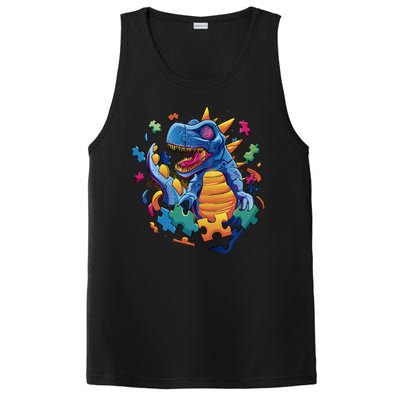 Dinosaur Colorful Puzzle Pieces PosiCharge Competitor Tank