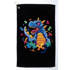 Dinosaur Colorful Puzzle Pieces Platinum Collection Golf Towel