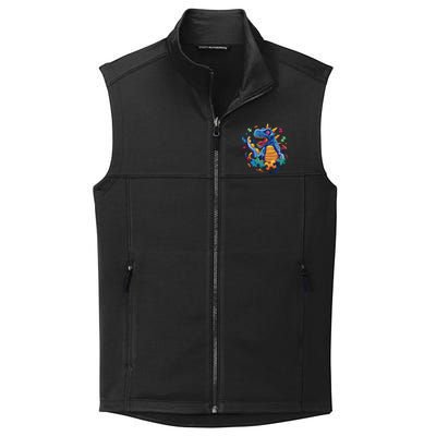 Dinosaur Colorful Puzzle Pieces Collective Smooth Fleece Vest