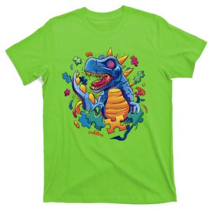 Dinosaur Colorful Puzzle Pieces T-Shirt