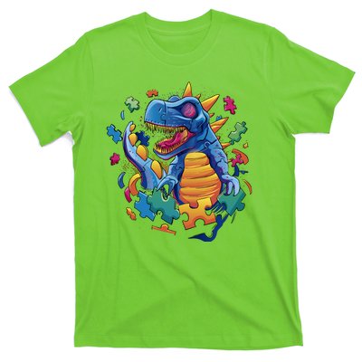 Dinosaur Colorful Puzzle Pieces T-Shirt