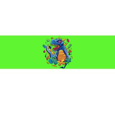 Dinosaur Colorful Puzzle Pieces Bumper Sticker