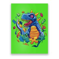Dinosaur Colorful Puzzle Pieces Poster