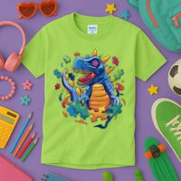 Dinosaur Colorful Puzzle Pieces Kids T-Shirt