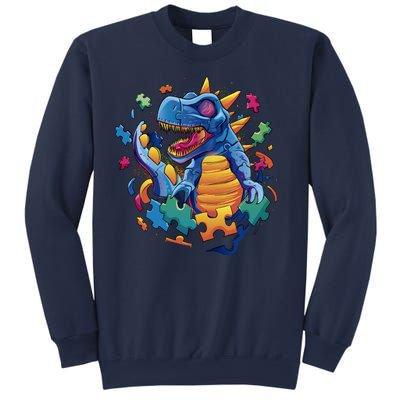 Dinosaur Colorful Puzzle Pieces Sweatshirt