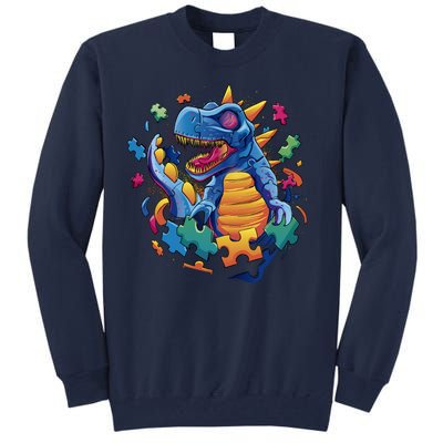 Dinosaur Colorful Puzzle Pieces Tall Sweatshirt