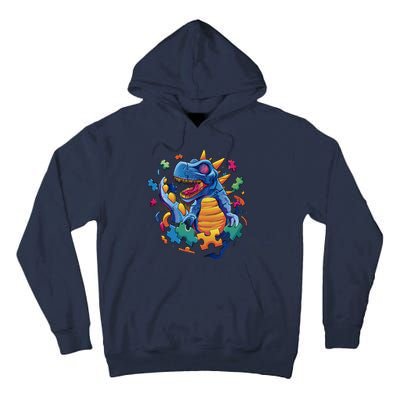 Dinosaur Colorful Puzzle Pieces Tall Hoodie