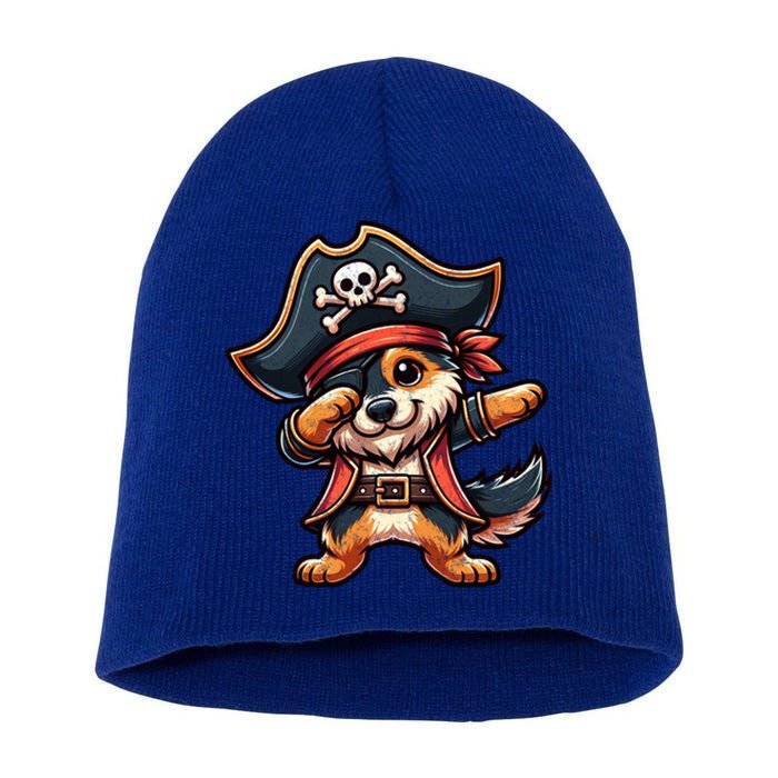 Dabbing Cute Pirate Ger Shepherd Dog Halloween Gift Short Acrylic Beanie