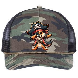 Dabbing Cute Pirate Ger Shepherd Dog Halloween Gift Retro Rope Trucker Hat Cap