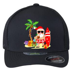 Decorated Christmas Palm Tree Tropical Xmas Coconut Lights Great Gift Flexfit Unipanel Trucker Cap