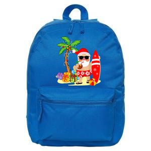 Decorated Christmas Palm Tree Tropical Xmas Coconut Lights Great Gift 16 in Basic Backpack