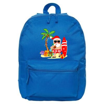Decorated Christmas Palm Tree Tropical Xmas Coconut Lights Great Gift 16 in Basic Backpack