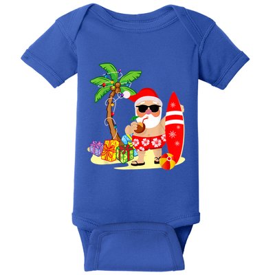 Decorated Christmas Palm Tree Tropical Xmas Coconut Lights Great Gift Baby Bodysuit