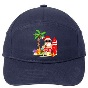 Decorated Christmas Palm Tree Tropical Xmas Coconut Lights Great Gift 7-Panel Snapback Hat