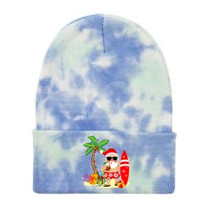 Decorated Christmas Palm Tree Tropical Xmas Coconut Lights Great Gift Tie Dye 12in Knit Beanie