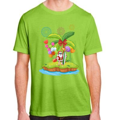 Decorated Christmas Palm Tree Tropical Xmas Coconut Lights Gift Adult ChromaSoft Performance T-Shirt