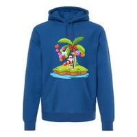 Decorated Christmas Palm Tree Tropical Xmas Coconut Lights Gift Premium Hoodie