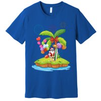 Decorated Christmas Palm Tree Tropical Xmas Coconut Lights Gift Premium T-Shirt