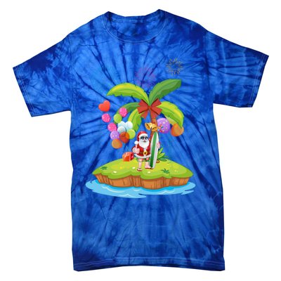 Decorated Christmas Palm Tree Tropical Xmas Coconut Lights Gift Tie-Dye T-Shirt