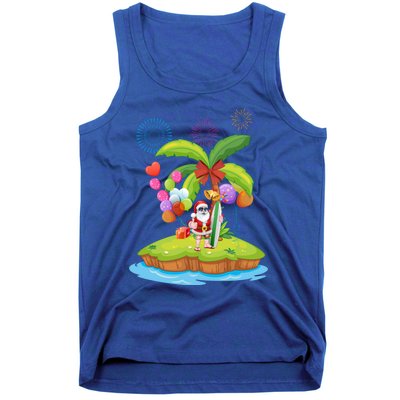 Decorated Christmas Palm Tree Tropical Xmas Coconut Lights Gift Tank Top