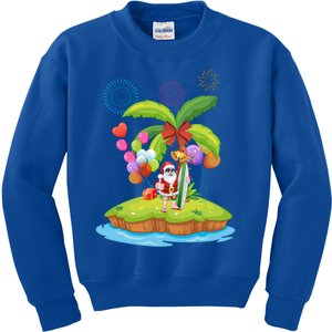 Decorated Christmas Palm Tree Tropical Xmas Coconut Lights Gift Kids Sweatshirt