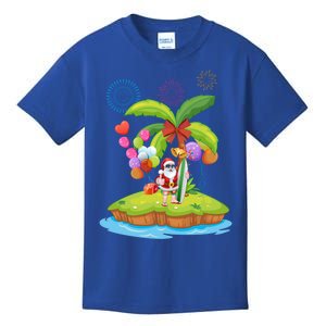 Decorated Christmas Palm Tree Tropical Xmas Coconut Lights Gift Kids T-Shirt