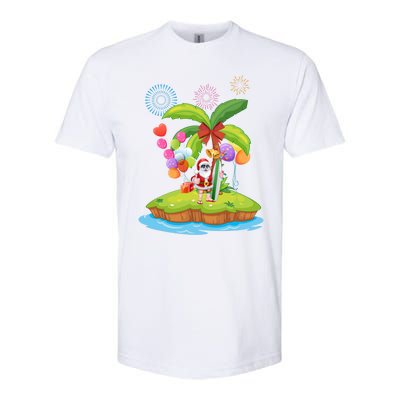 Decorated Christmas Palm Tree Tropical Xmas Coconut Lights Gift Softstyle® CVC T-Shirt