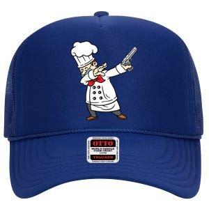 Dabbing Chef Pizza Baker Dab Dance Meaningful Gift High Crown Mesh Back Trucker Hat