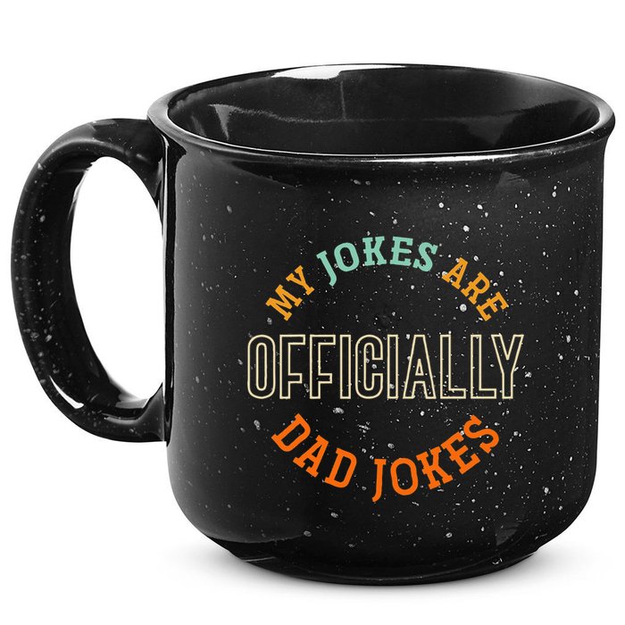 Dad Cringe Puns Funny My Jokes Are Officially Dad Jokes 15oz Campfire Ceramic Mug