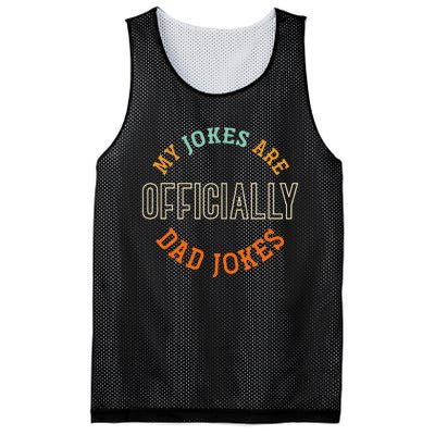 Dad Cringe Puns Funny My Jokes Are Officially Dad Jokes Mesh Reversible Basketball Jersey Tank