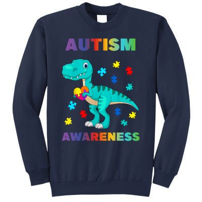 Dinosaur Colorful Puzzle Autism Awareness Sweatshirt