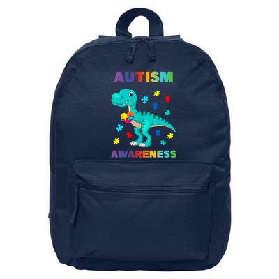 Dinosaur Colorful Puzzle Autism Awareness 16 in Basic Backpack