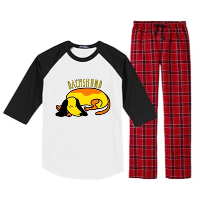 Dachshund Cute Puppy Dog Doggy Lover Gift Raglan Sleeve Pajama Set