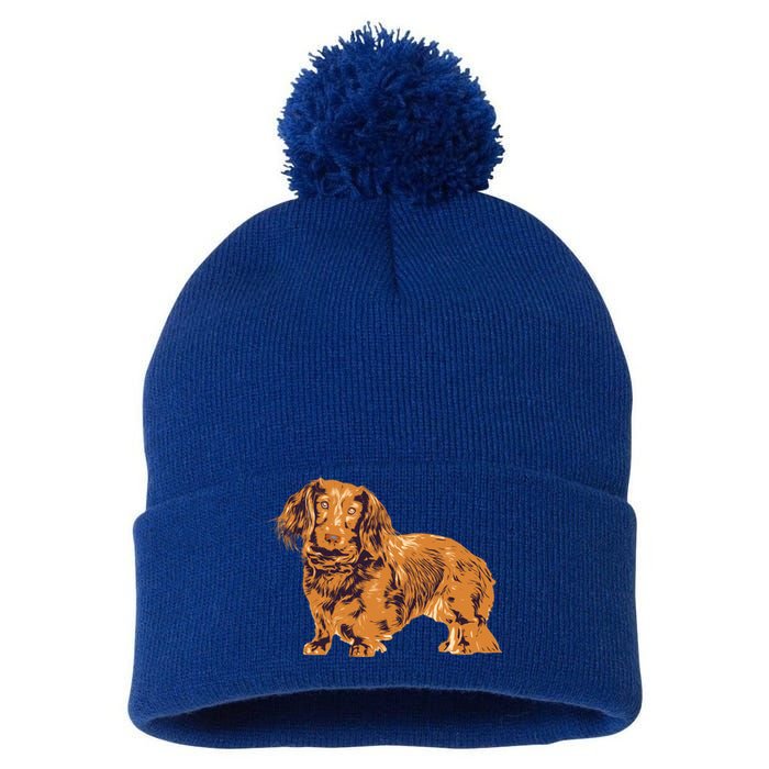 Dachshund Cute Puppy Dog Doggy Lover Gift Pom Pom 12in Knit Beanie