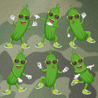 Dabbing Cucumber Pickle Dancing Wearing Sunglasses Dab Dance Legacy Tie Dye Trucker Hat