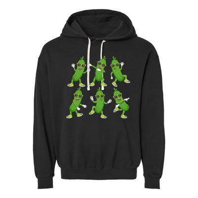 Dabbing Cucumber Pickle Dancing Wearing Sunglasses Dab Dance Garment-Dyed Fleece Hoodie