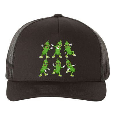 Dabbing Cucumber Pickle Dancing Wearing Sunglasses Dab Dance Yupoong Adult 5-Panel Trucker Hat