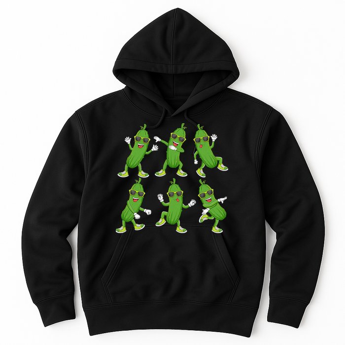 Dabbing Cucumber Pickle Dancing Wearing Sunglasses Dab Dance Hoodie