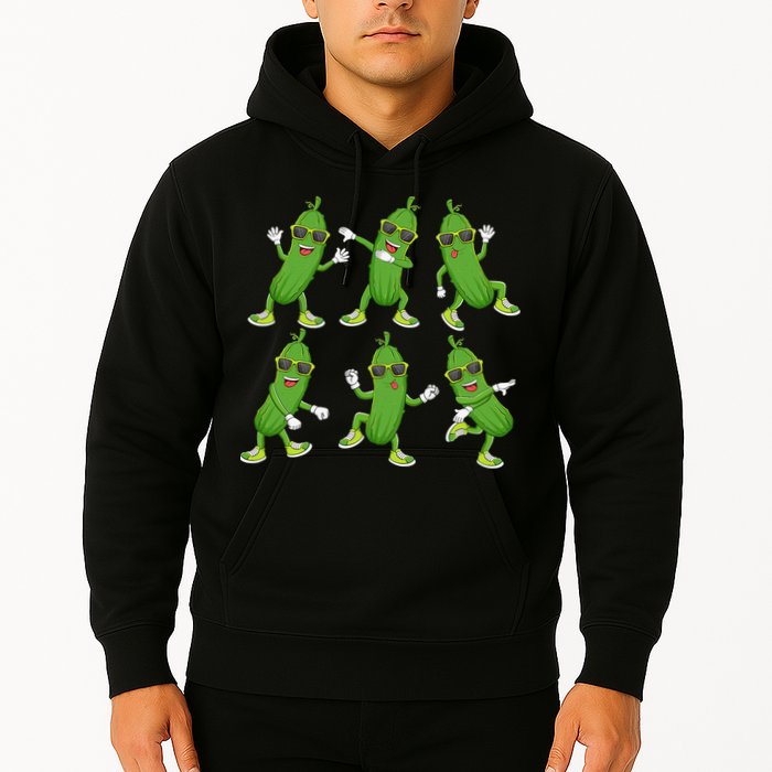 Dabbing Cucumber Pickle Dancing Wearing Sunglasses Dab Dance Hoodie